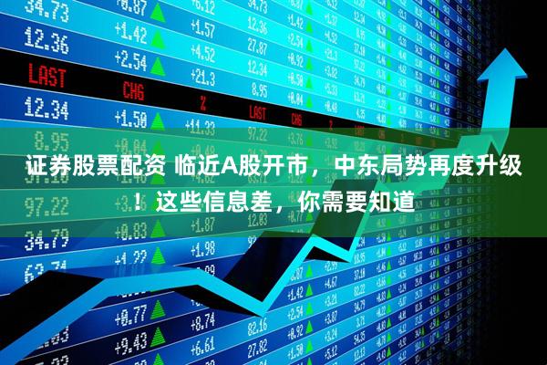证券股票配资 临近A股开市，中东局势再度升级！这些信息差，你需要知道